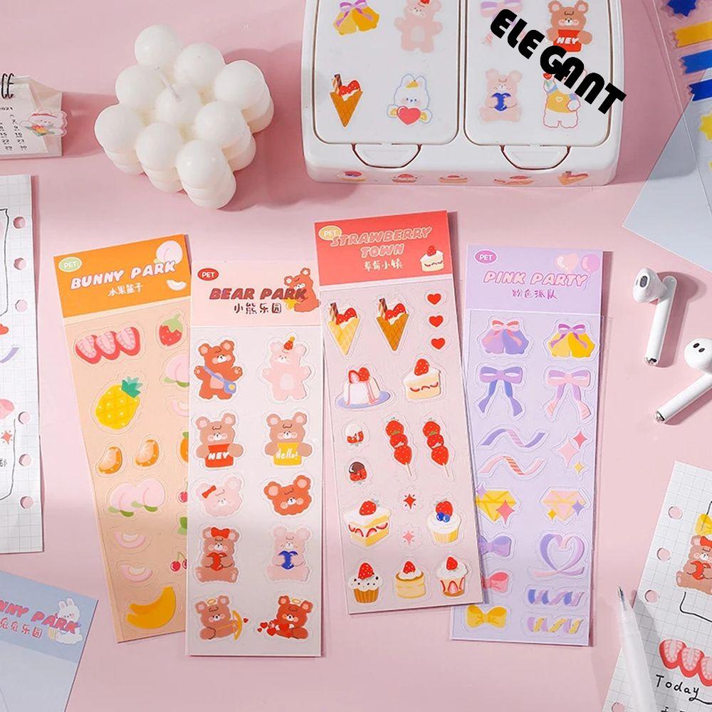 [Elegan] Alat Tulis Stiker Lucu Perekat Diri Scrapbooking Smiley Hand Akun Kelinci Beruang Perlengkapan Sekolah