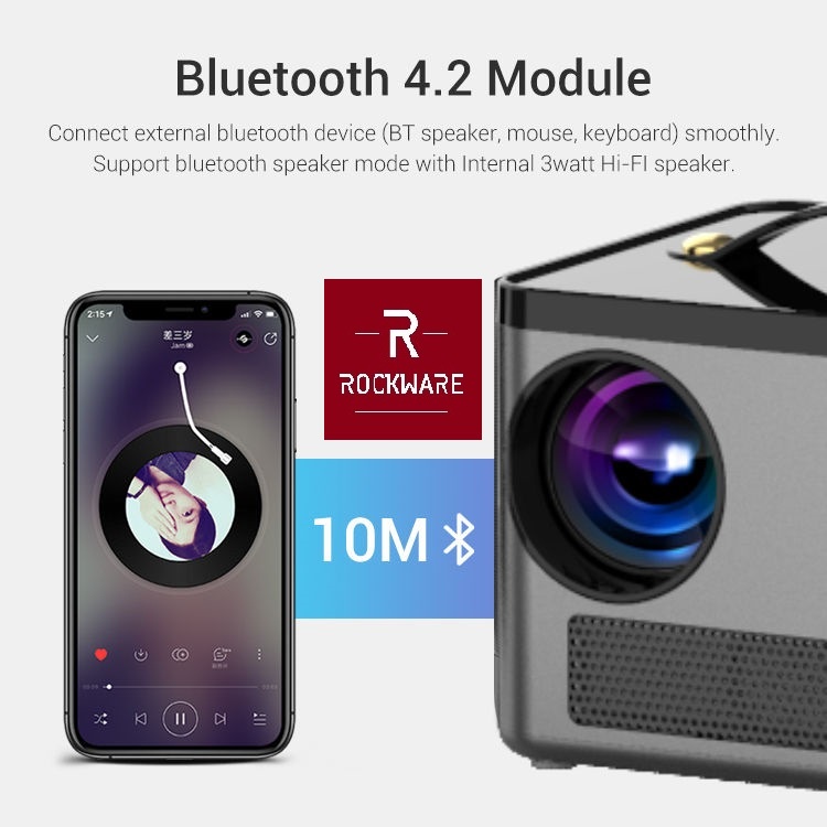 AKN88 - ROCKWARE GT ONE Android 9.0 Projector 210 ANSI Lumens - Alt C9 Android