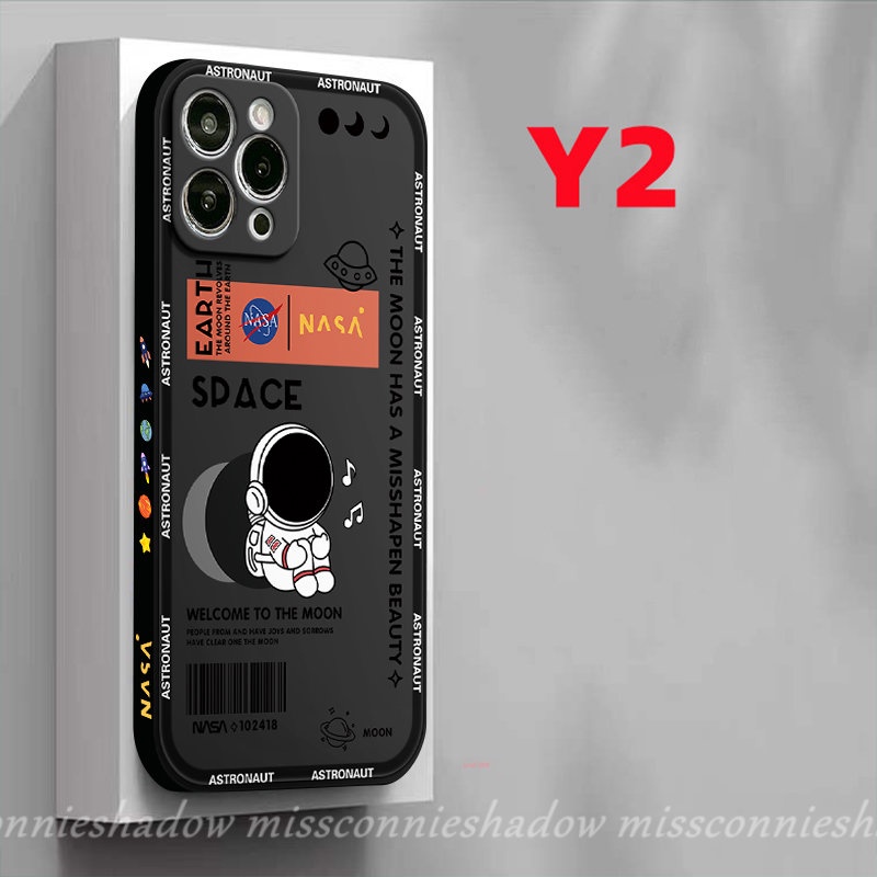 Casing Motif Samping Vivo Y20 Y02 Y35 Y16 Y53 Y21 Y12s Y15 Y20s Y91 V23E Y91C Y22 Y30 Y51 Y22s Y50 Y30i Y11 Y12 Y31 V25E Y15 Y93 Y95 Y12i Y20i Trendy Brand NASA Astronot Soft Cover