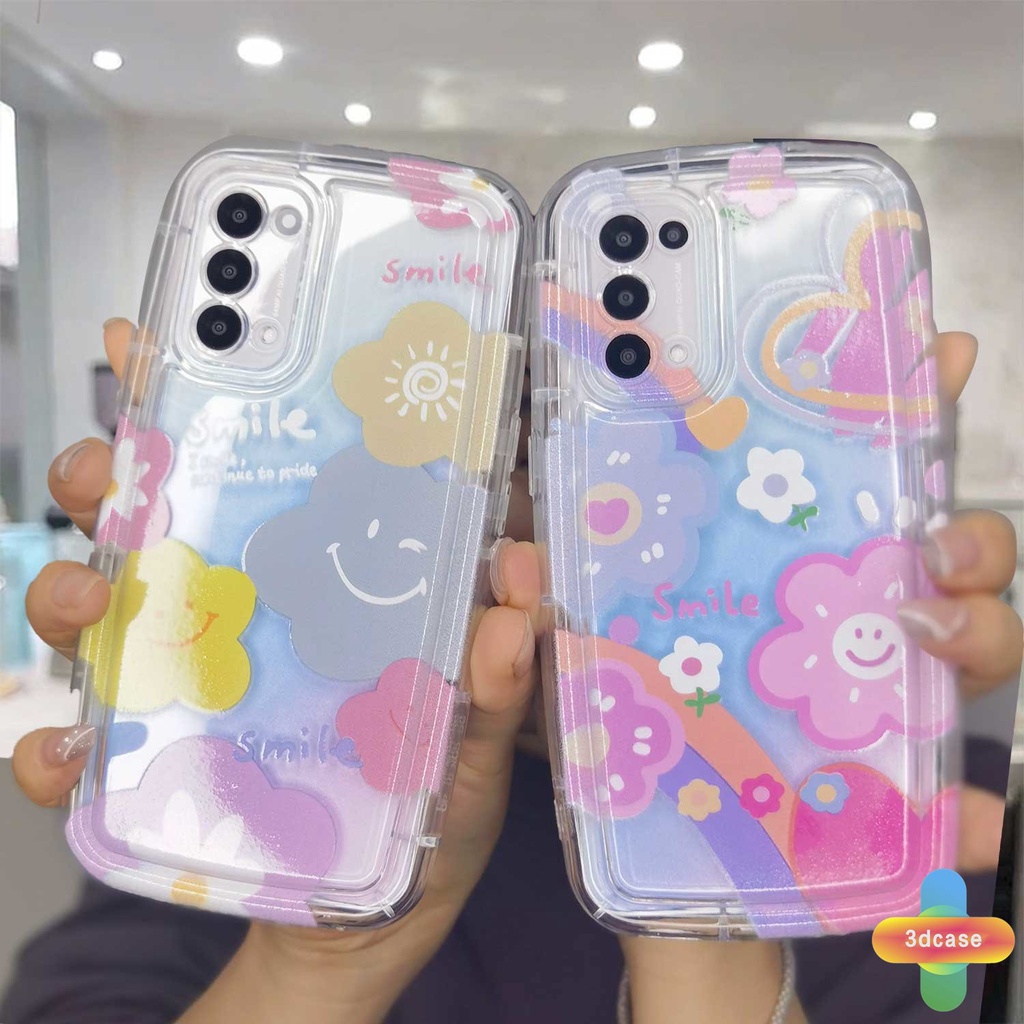 Soft Case Realme C35 C33 C30 C30S C11 2021 C21Y C31 C15 C21 C25 C20 C3 C12 C2 C25S 10 5S 5 5i 9i C17 7i C1 C25Y C2 C3i 6i C20A  Narzo 20 10 10A 20A 30A 50i 50A Prime A7 A5S A15 A16 A17 A53 A53S A57 Cute Smile Flower Camera Lens Protection Soap Case