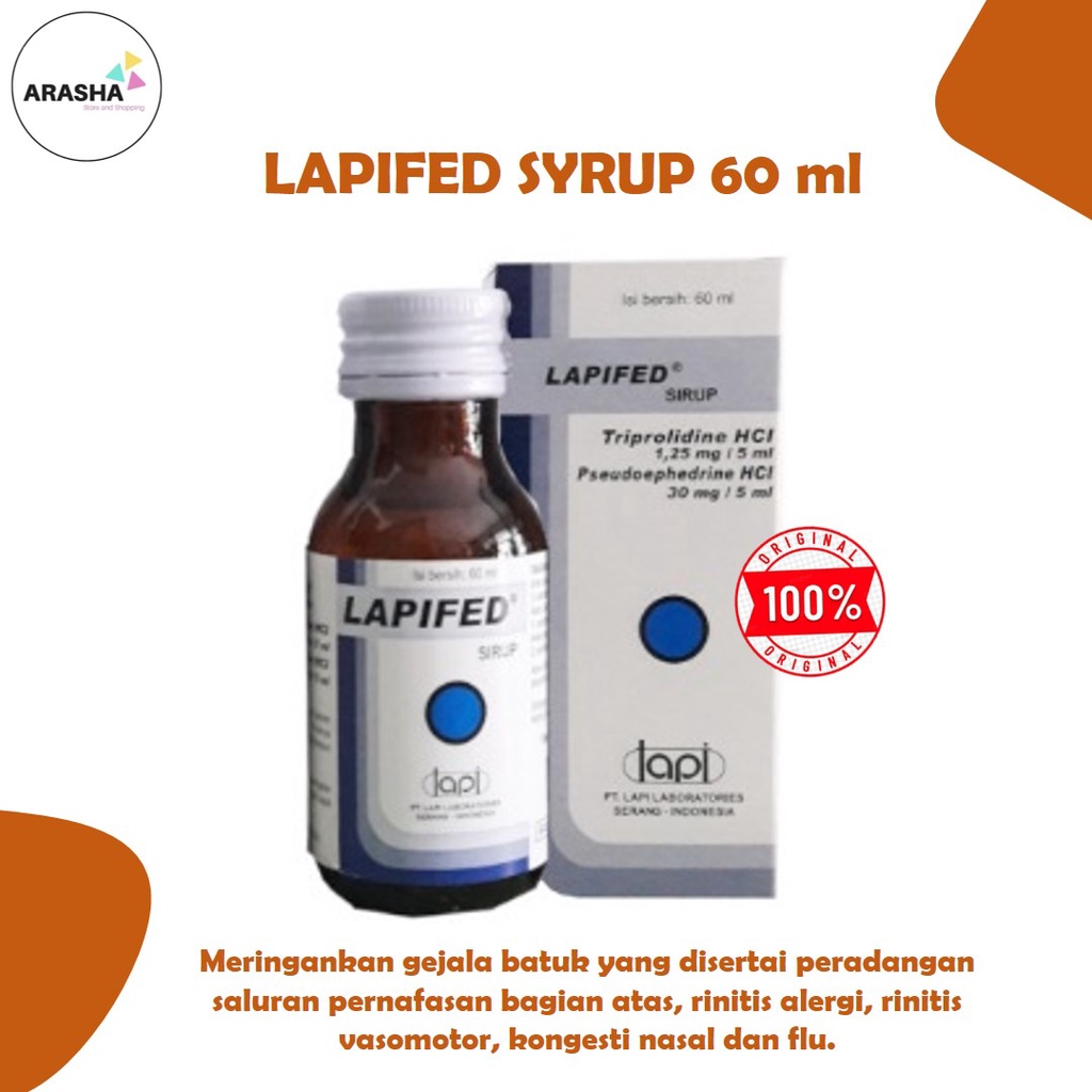 LAPIFED SIRUP  60 ml - Lapifed Syrup - Batuk Alergi - Batuk Pilek