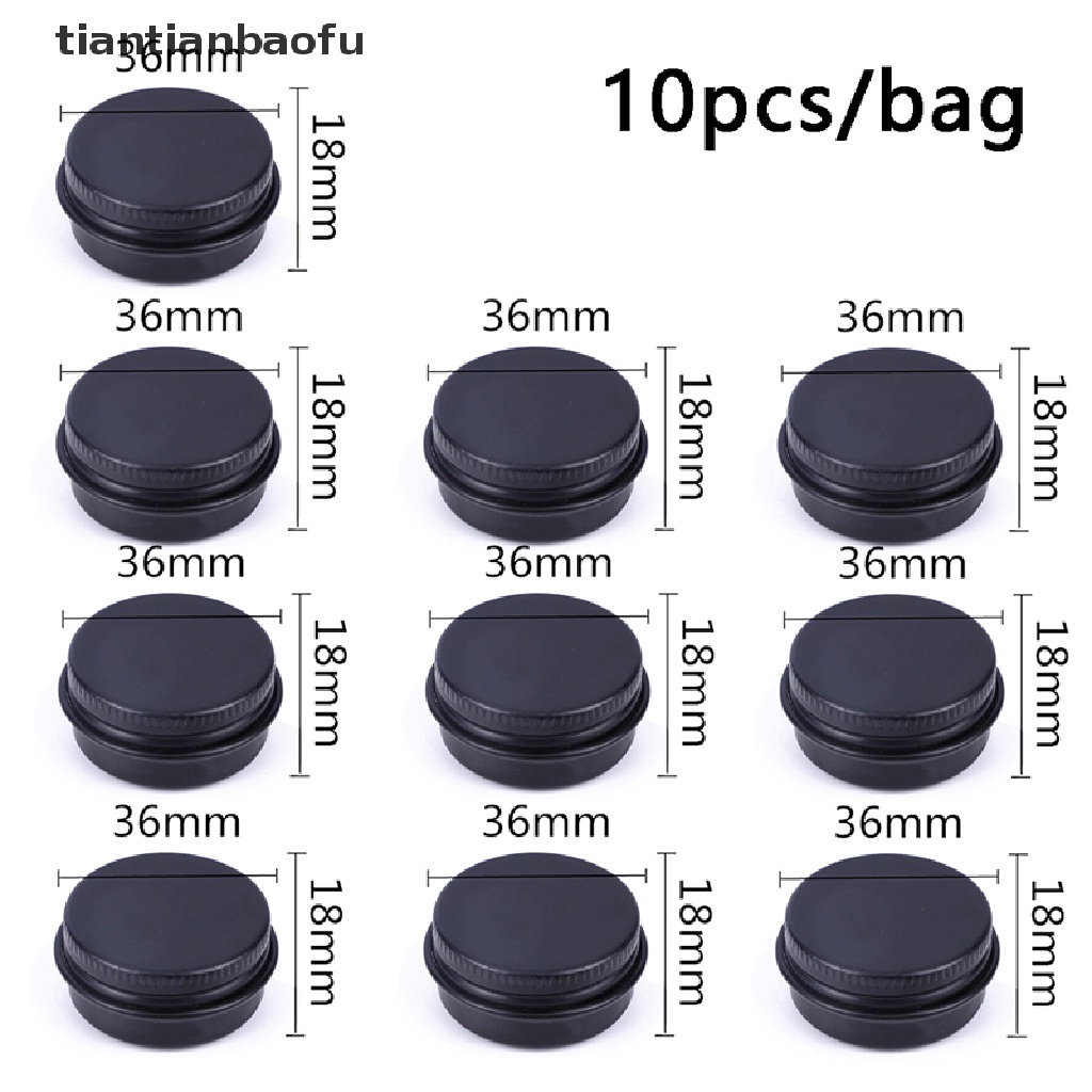 [tiantianbaofu] 10pcs Toples Kaleng Aluminium 10ML Untuk Cream Balm Kuku Wadah Kosmetik Kotak Butik