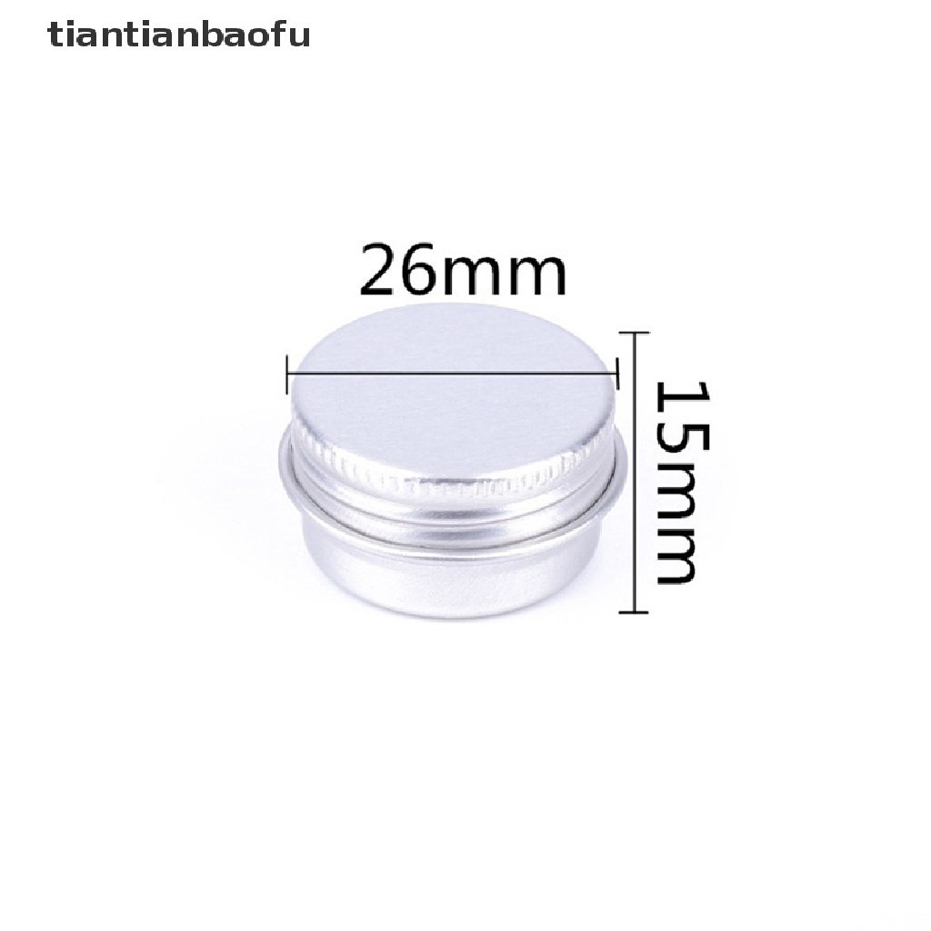 [tiantianbaofu] 10pcs Toples Kaleng Aluminium 5ML Untuk Cream Balm Kuku Wadah Kosmetik Kotak Butik