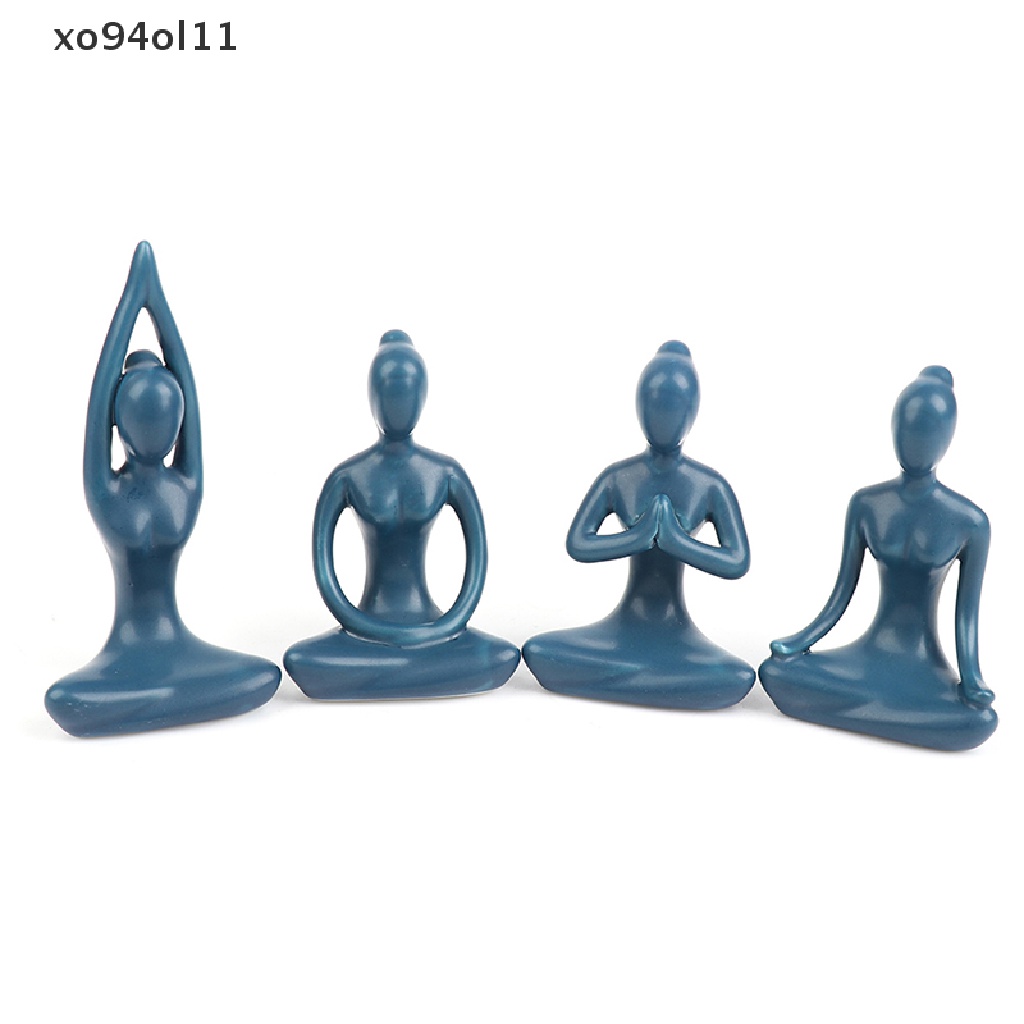 Xo 8gaya Patung Pose Yoga Meditasi Figur Yoga Keramik Dekorasi Ornamen OL