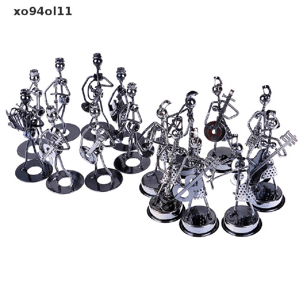 Xo band Musik Besi mini model Miniatur Musisi Patung Seni craft Dekorasi OL