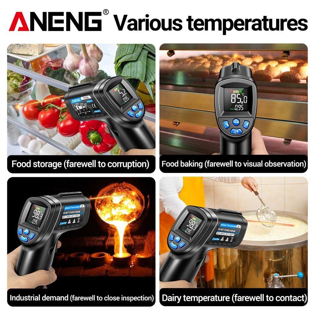 Pineapple Digital Temperature Gun ANENG TH104 -50~550℃ Pyrometer Meter IR Laser Sensor