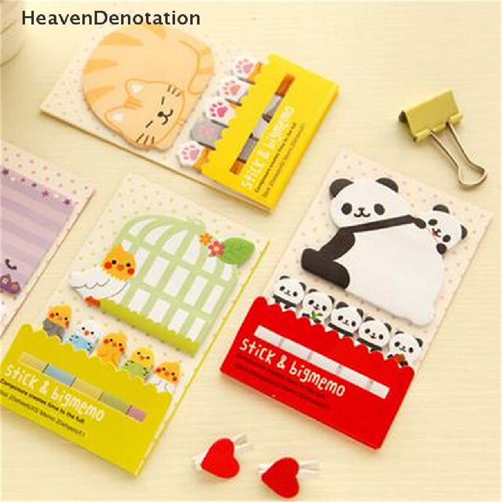 [HeavenDenotation] Animal Cat Panda Cute Kawaii Memo Sticky Notes Planner Stiker Kertas Bookmark HDV