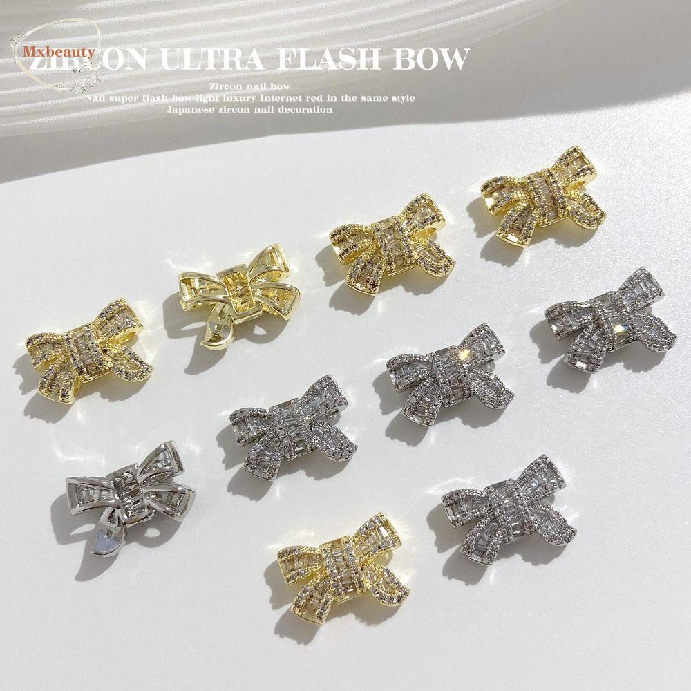 Mxbeauty Kuku Berlian Imitasi Kualitas Tinggi Bergaya Vintage Mewah High-end Logam Flash Shiny Crystal Nail Art Jewelry