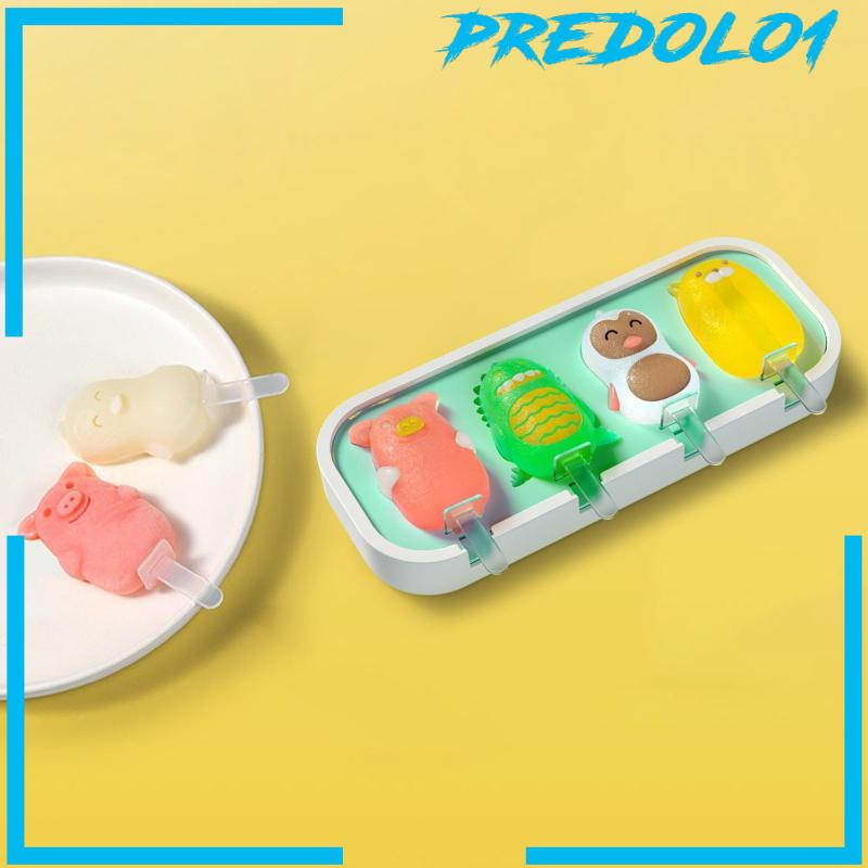 [Predolo1] Cetakan Es Loli Kartun Mudah Dibersihkan Dengan Batang Es Ice Reusable Ice