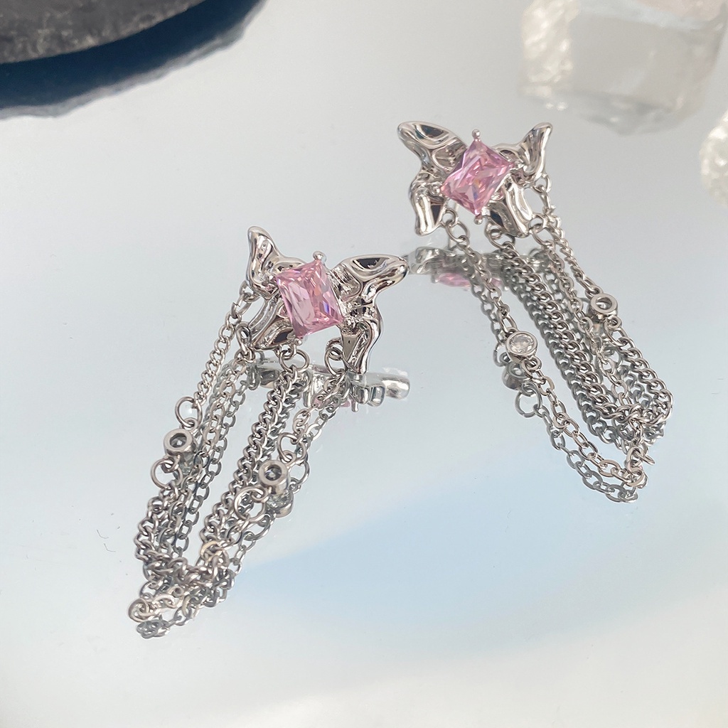 Aksesoris Anting Gaya Keren Gaya Manis Keren Unik Trendi Cinta Kunci Lock Anting Rumbai Tidak Teratur