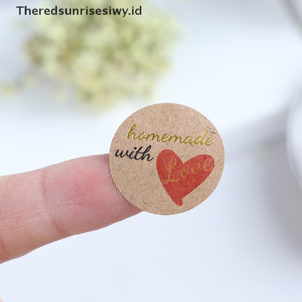 # Kado Mom &amp; PAPA DIY # 500pcs Handmade With Love Stiker Scrapbooking Hand Made Stiker Label Buatan Tangan~