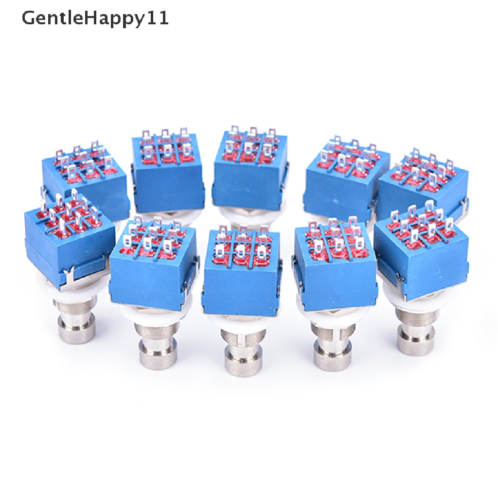 Gentlehappy 10pcs 9-pin 3PDT Efek Gitar Pedal Box Injak Kaki Saklar Metal True Bypass id