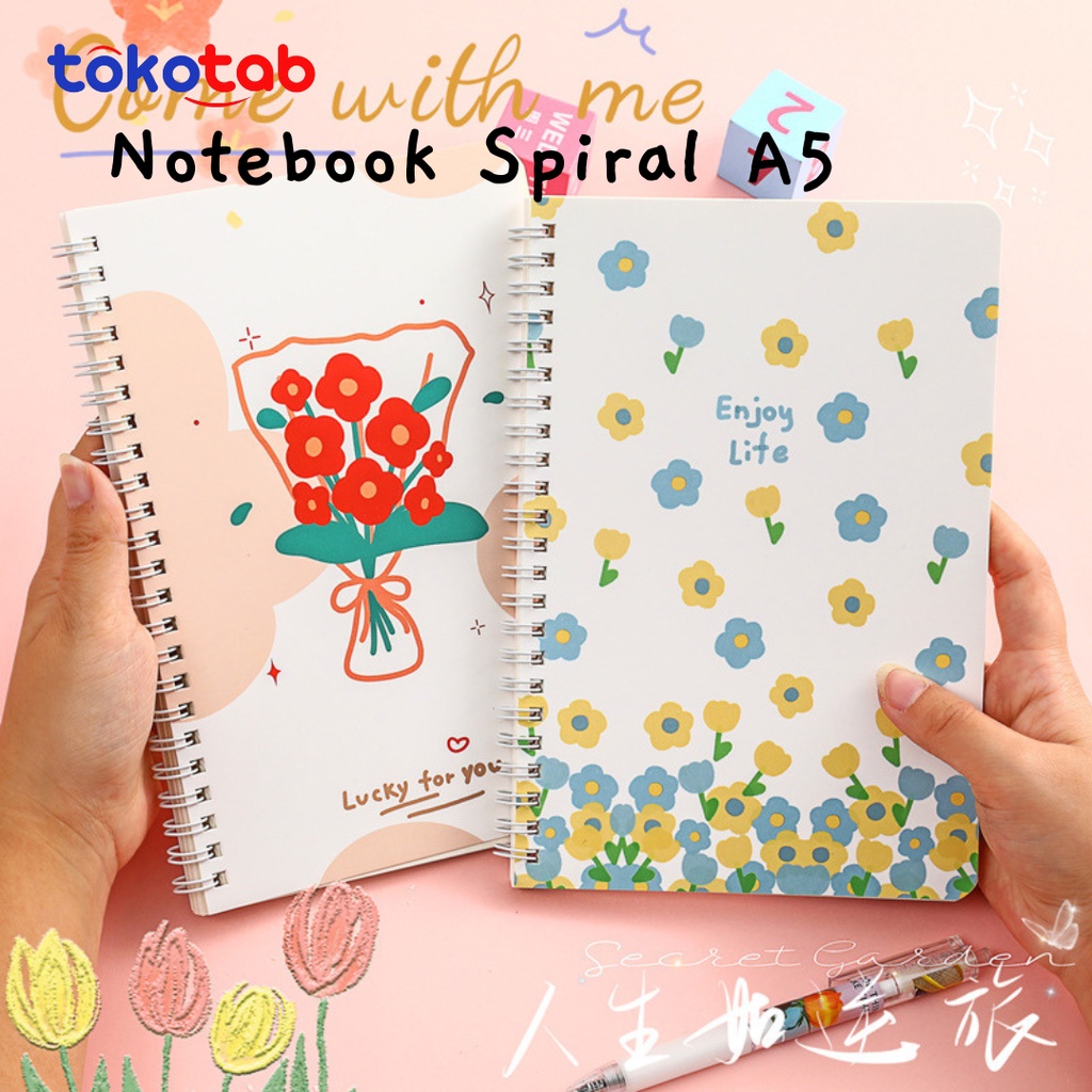 

Tokotab - Notebook A5 Spiral Notebook Senmu Aesthetic Cute Garis Buku Catatan Season 3