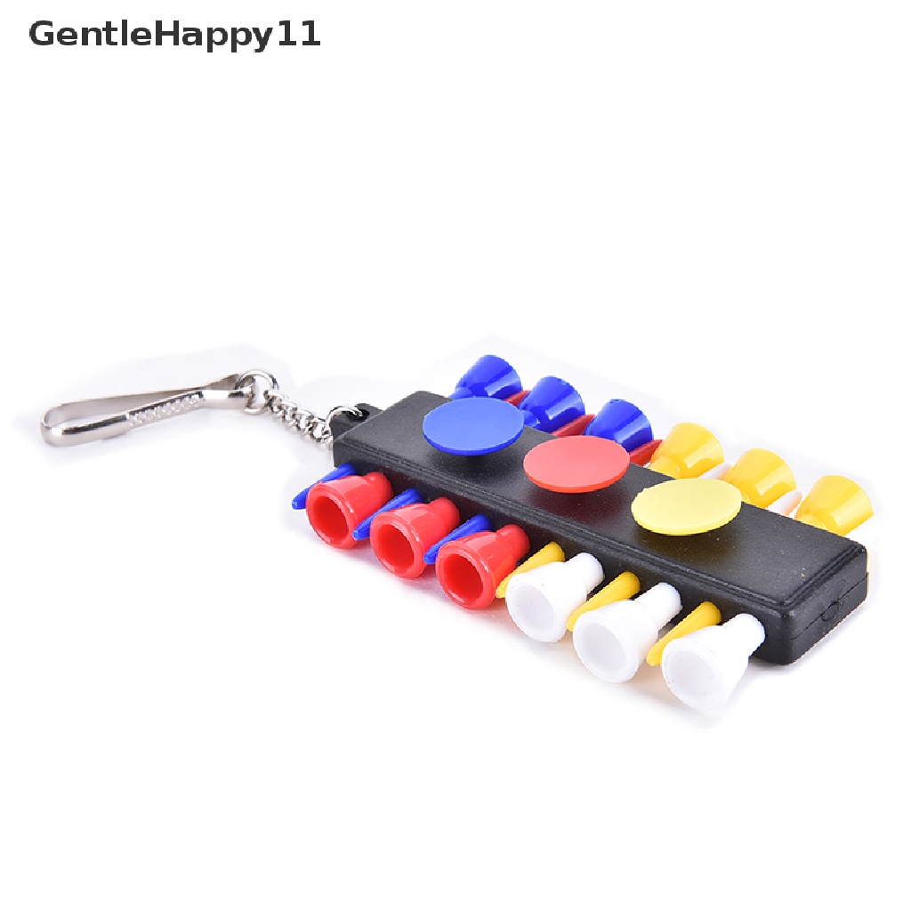 Gentlehappy 1x Golf Tee Holder Carrier Dengan 12buah Tee Plastik w 3buah Penanda Bola w 1gantungan Kunci id