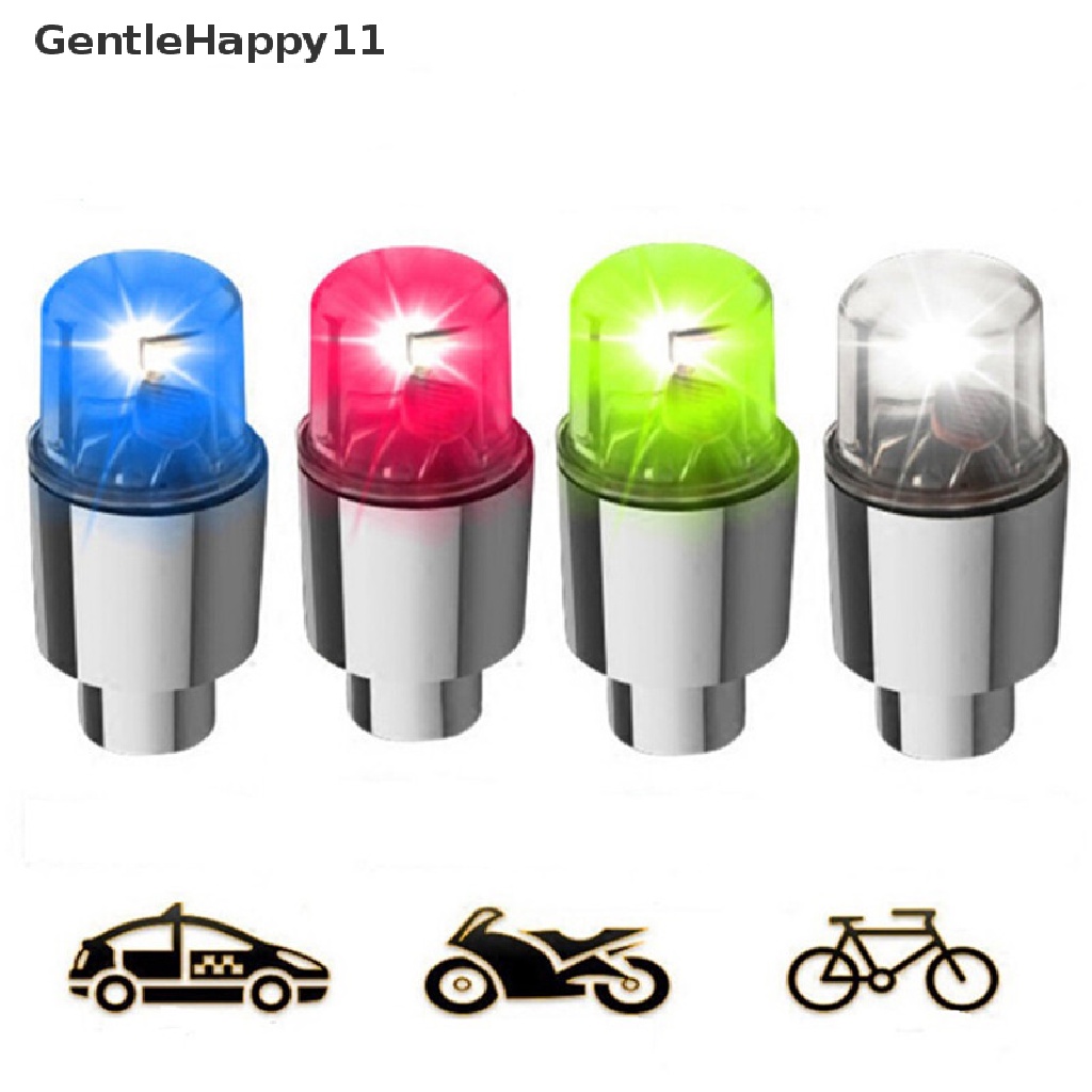 Gentlehappy 2pcs Sepeda Mobil Motor Roda Ban Tyre Valve Cap Flash Lampu LED Spoke Lamp id