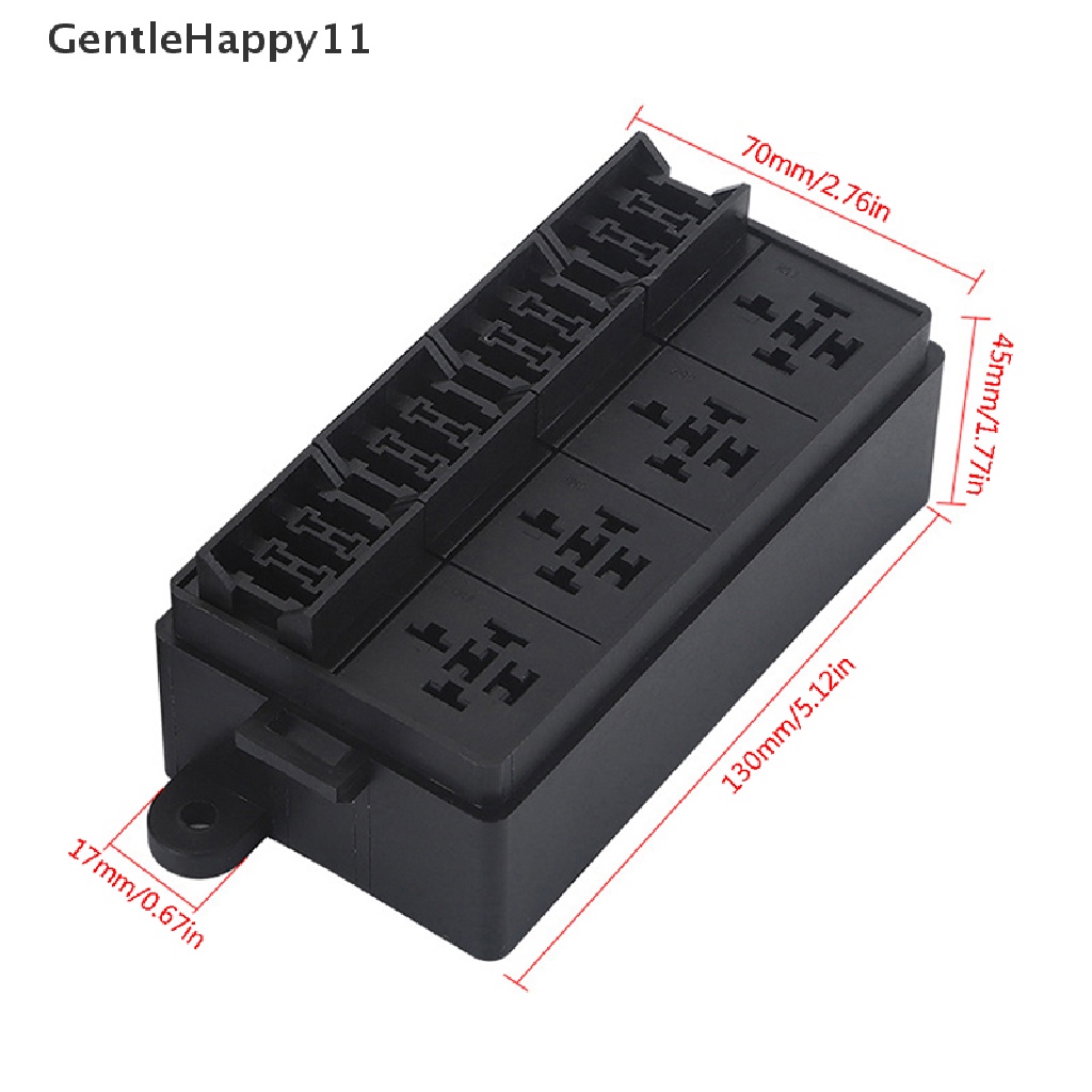 Gentlehappy 12V Relay Box Block 8arah ATC/ATO Fuse Block Universal Sekring Dan Relay Anti Air id