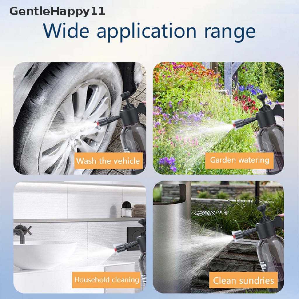 Gentlehappy 2L Alat Cuci Mobil Genggam Busa Watering Can Dengan Kunci Saklar Tekanan Udara er id