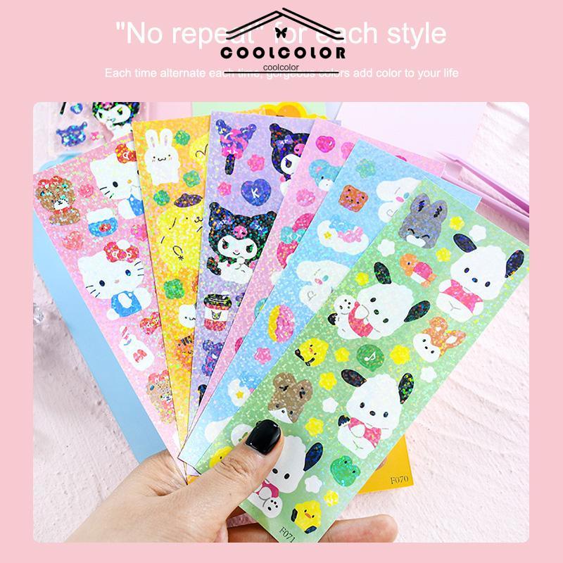 COD❤️Stiker Kuromi Kartun Cinnamoroll Melody Kuromi Pochacco Dog Shiny Sticker Dekorasi- cl