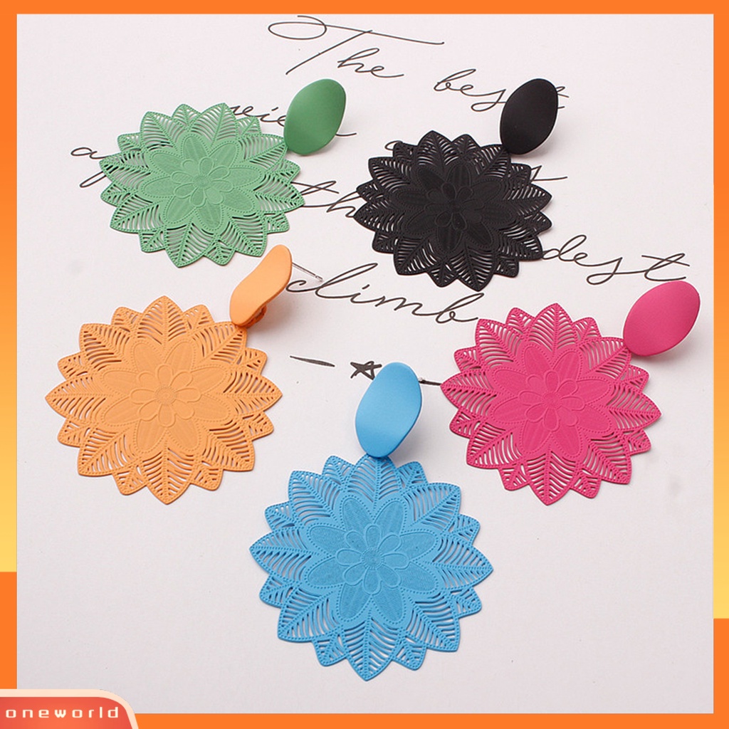 [EONE] 1pasang Anting Pejantan Berlebihan Temperamen Ramping Gothic Dainty Nonallergic Retro Berongga Bunga Drop Earrings Perhiasan Fashion