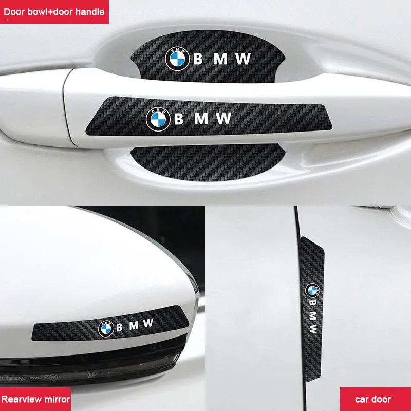 Stiker Gagang Pintu luminous Mobil Dengan Motif Serat Karbon anti Gores Stiker Pelindung Gagang Pintu Mobil Door bowl protection film Handle anti-Tabrakan str