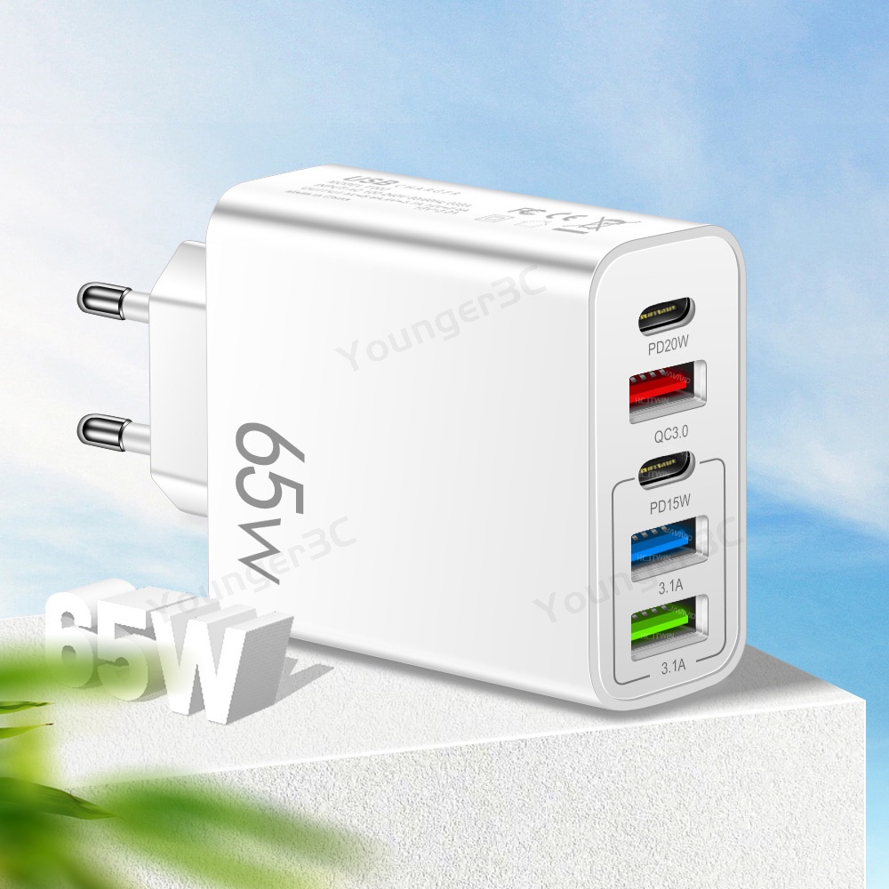 Grosir 3.1A charger Handphone 65W Multi Interface Travel adoptor charger 2PD+adaptor Cas 3USB Untuk ios Micro Tipe C