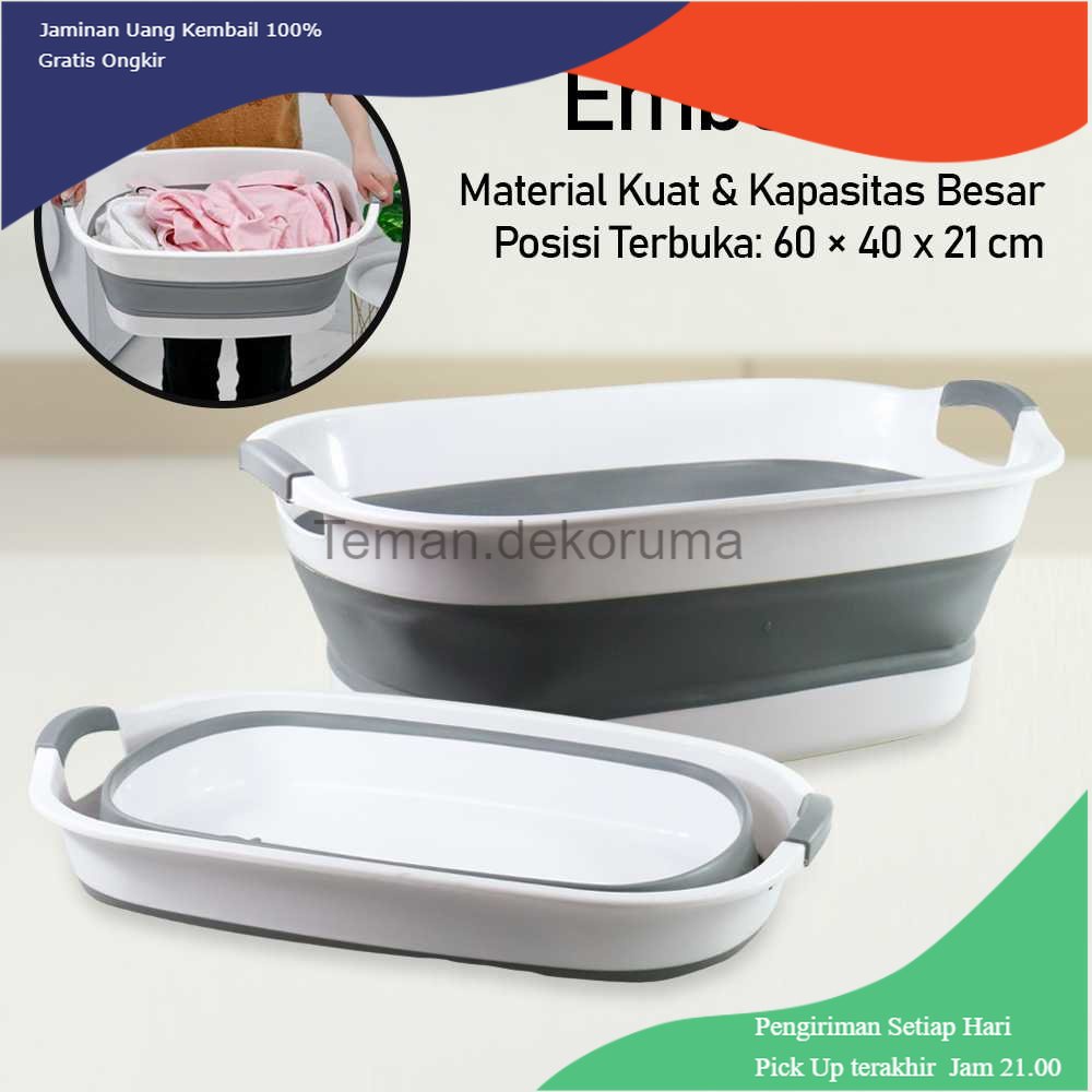 TD - RTG FOTUBS Baskom Ember Lipat Laundry Basin Water Bucket Foldable - FO6