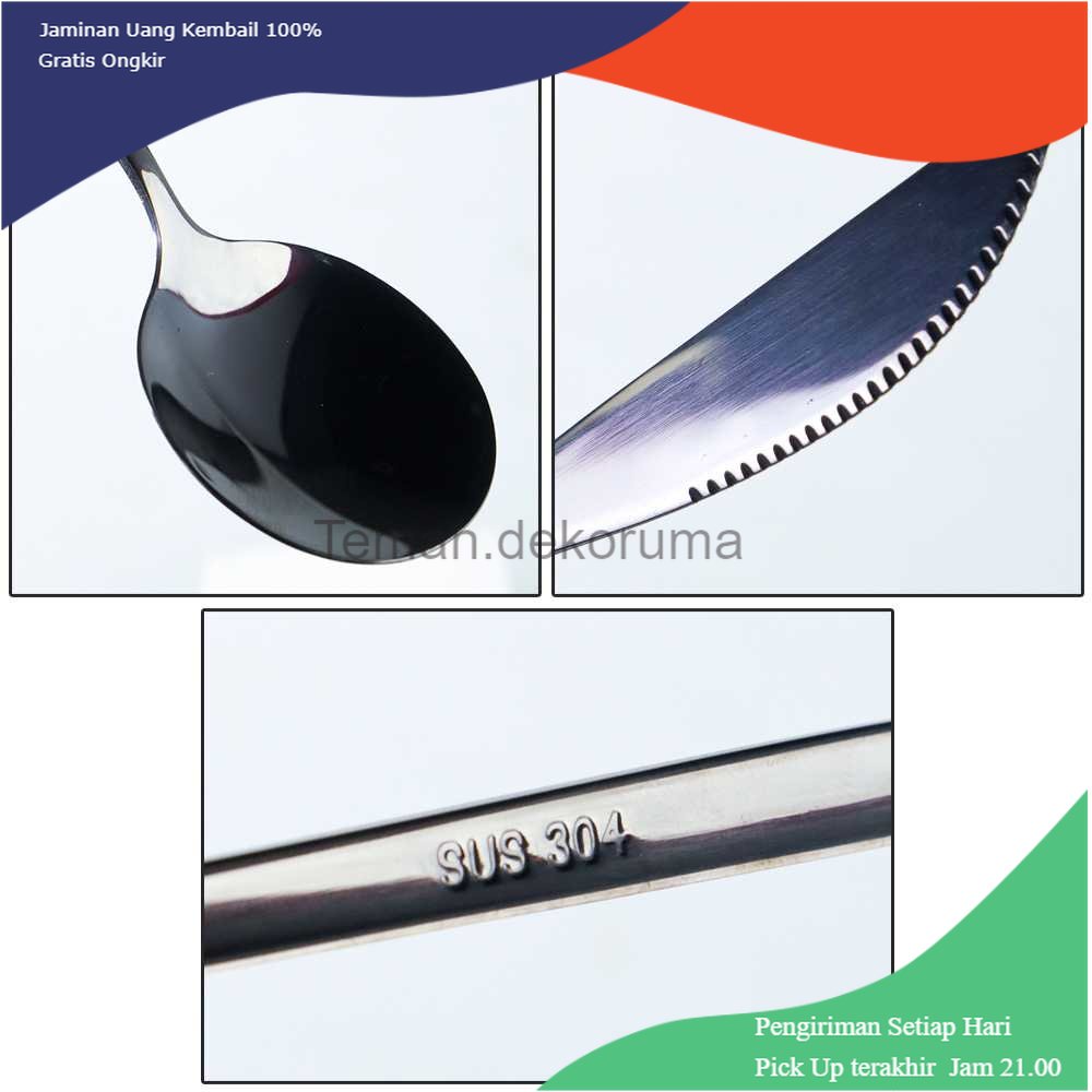 TD - RTG Tander Cutlery Set Alat Makan Sendok Garpu Stainless Steel 24 PCS - TD-4128