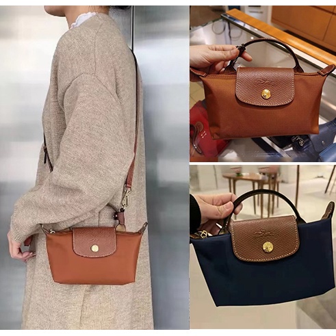 Ready Stock Original 100% Longchamp 34175 Ladies Mini Dumpling Bag Nylon Small Short Handle Handbag 