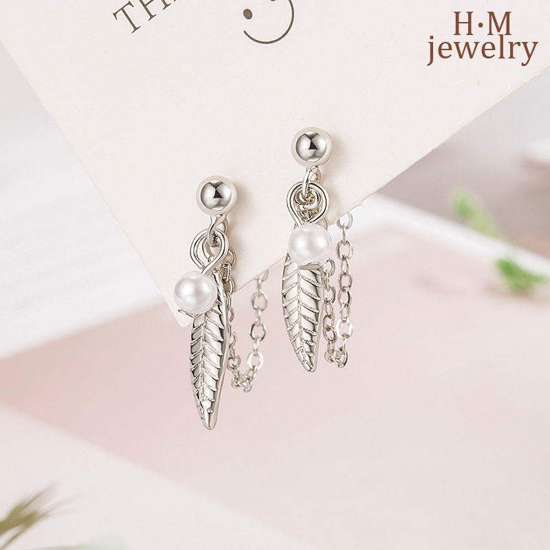 Giwang Bulu Mutiara Perak S925 Angin Dingin Cahaya Mewah2023Anting Baru