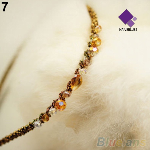 &lt; Naiveblues &gt; Fashion Wanita Berlian Imitasi Tidak Teratur Bando Jepit Rambut Hair Decor