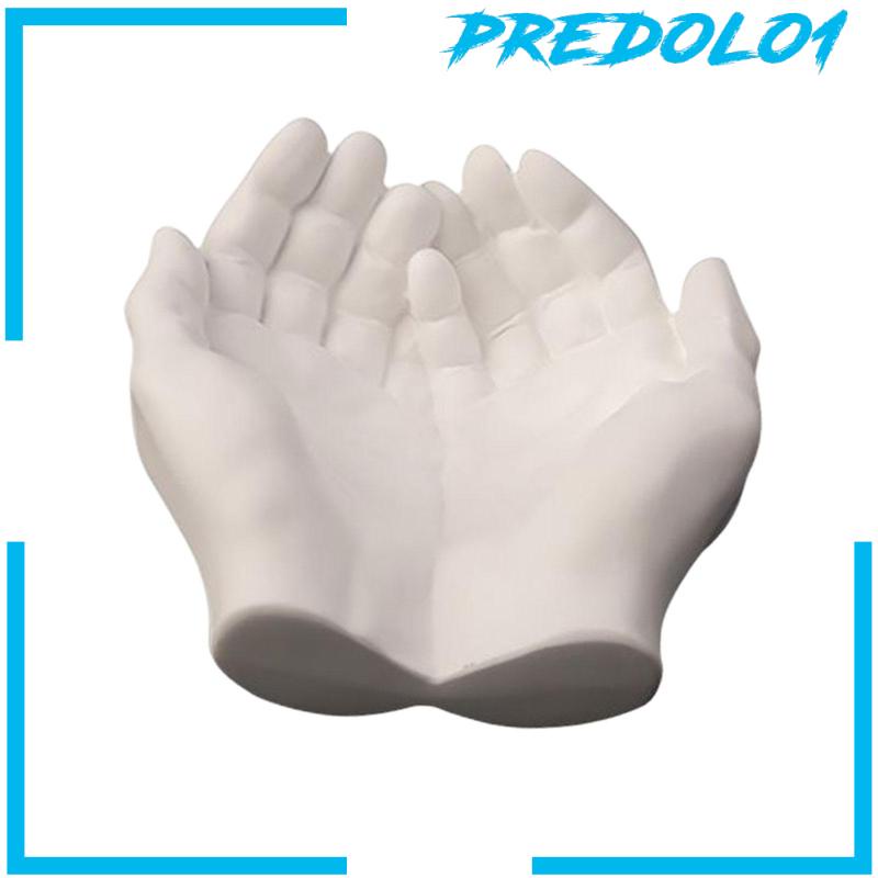 [Predolo1] Mangkok Berbentuk Tangan Putih Resin Patung Tangan Tea Light Holder Planter