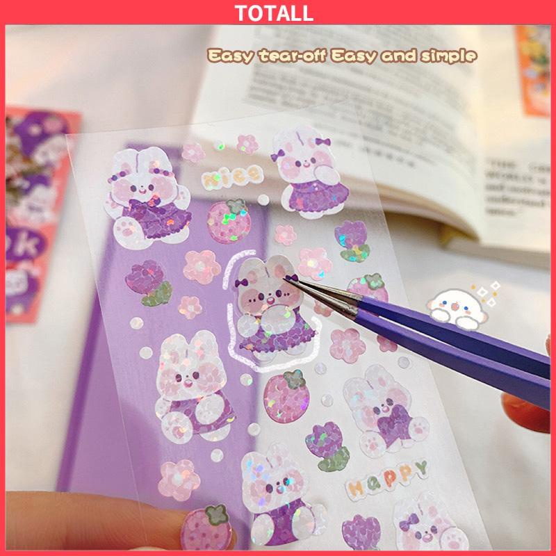 COD Stiker Laser Kartun Pola Kecil Tahan Air Untuk DIY Bahan Scrapbook-Totall