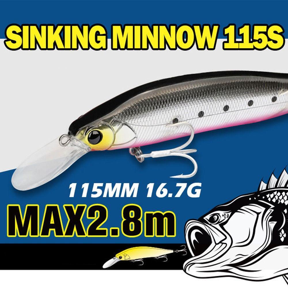 TOP Umpan Ikan Kecil Tenggelam Multicolor Crankbaits Striped bass Minnow Lures