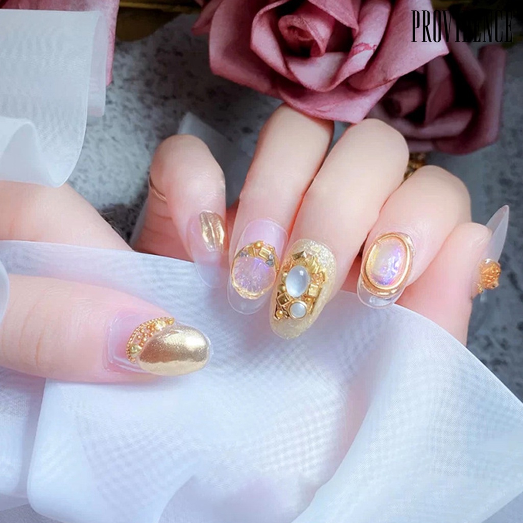 Providence 1kotak Dekorasi Kuku Bentuk Tidak Teratur Bahan Alloy Tahan Karat 3D Mix Mutiara Imitasi DIY Dekorasi Nail Art Perlengkapan Kuku