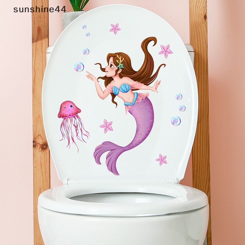 Sunshine 11PC Hewan Dasar Laut Toilet Stiker WC Perekat Diri Paing Yang Dapat Dilepas Kamar Mandi Stiker Kamar Mandi Stiker Dekoratif Dekorasi Ruangan Stiker Dinding ID