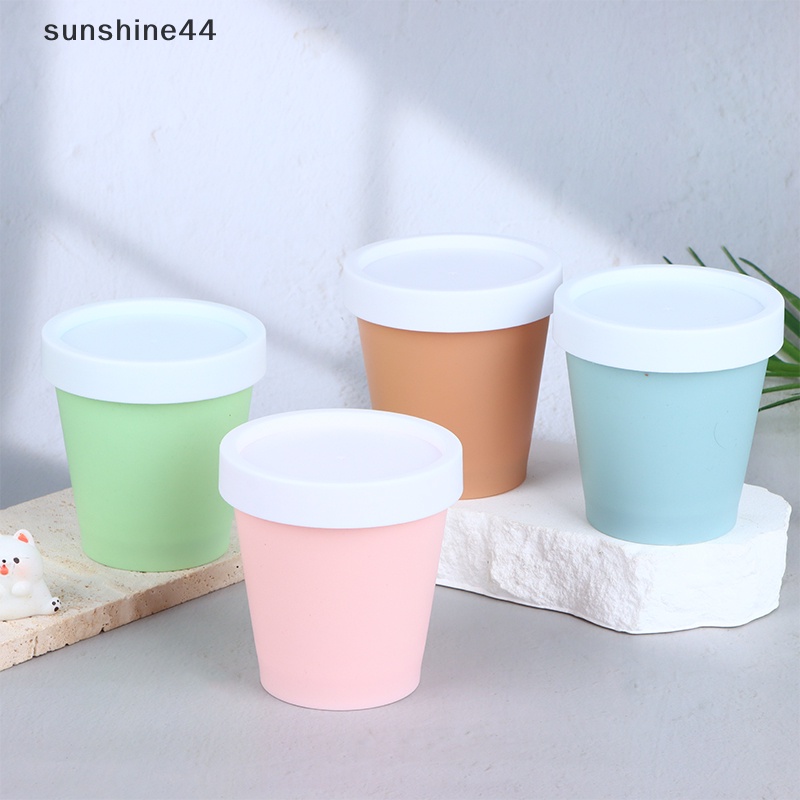 Sunshine 1Pc Gelas Tutup Dengan Mangkok Cream Dessert Es Yogurt Wadah Makanan Frozen Bisa ID