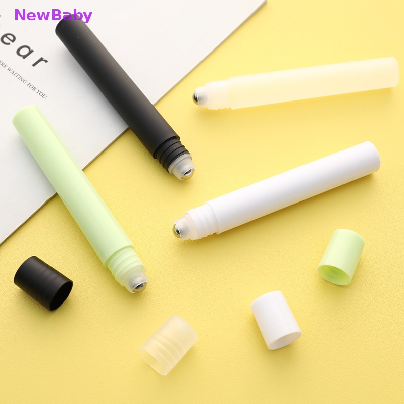 Newbaby 10ml Botol Roll Roller Ball Kosong Wadah Minyak Stainless Steel Plastik ID