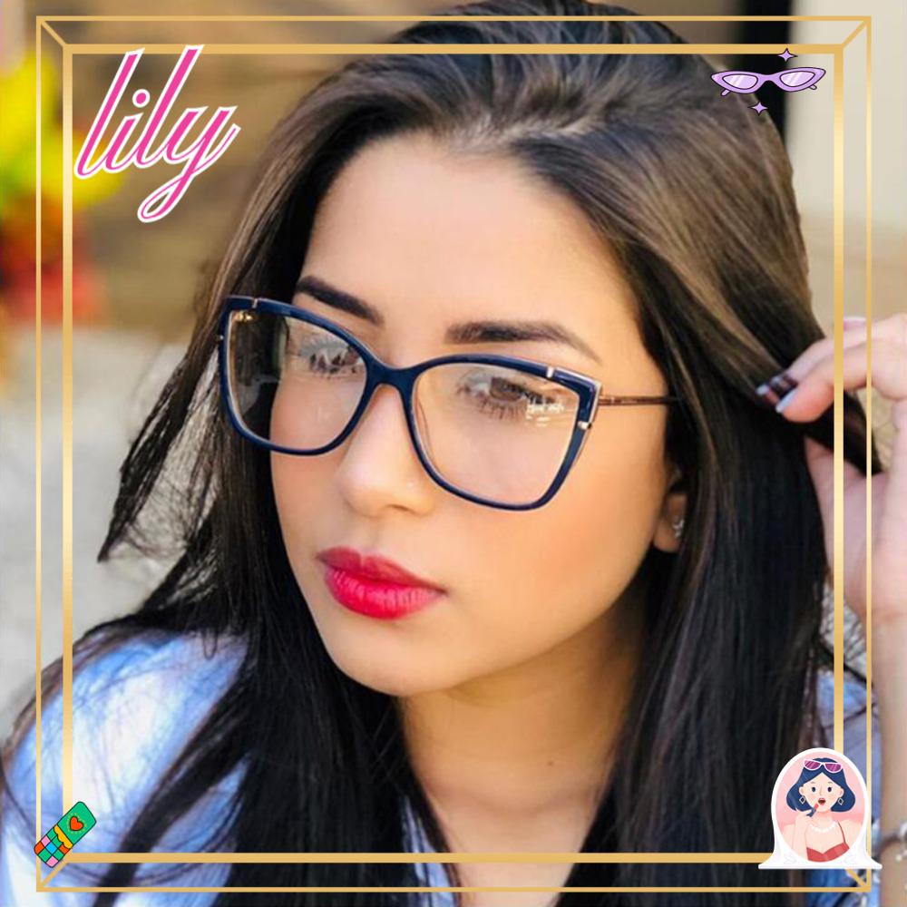 Lily Kacamata Frame Wanita Square Vintage Optical Spectacle