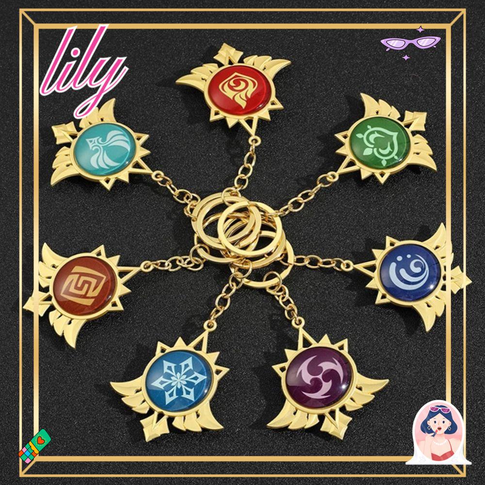 Lily Gantungan Kunci Bercahaya 7elemen Aksesoris Perhiasan Evil Eyes Eyes of God Keyring