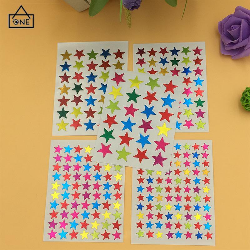 COD❤️10Pcs/Set Stiker Bintang Colorful Reward Stickers Alat Tulis-A.one