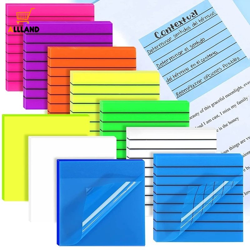 50lembar Nota Lengket Tembus Horizontal/Self Adhesive Memo Pads Index Stiker/Alat Tulis Siswa Perlengkapan Kantor Sekolah