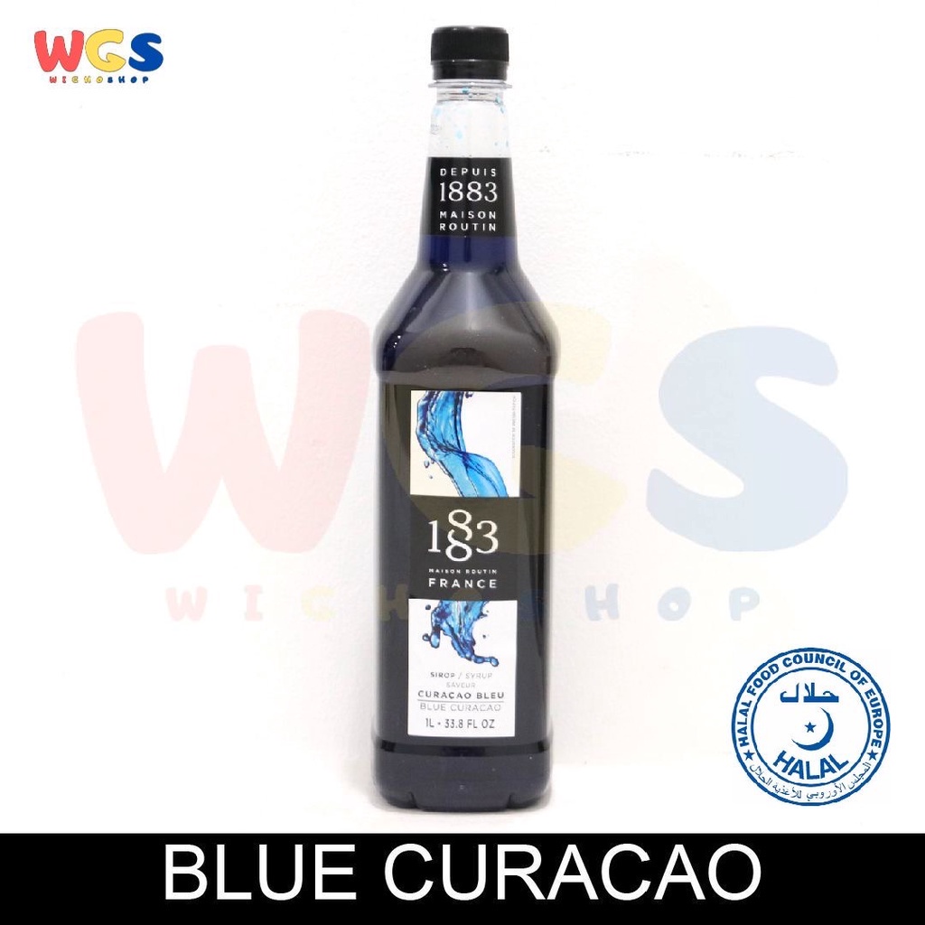 Syrup 1883 Maison Routin France Blue Curacao Flavored 33.8 fl oz 1ltr