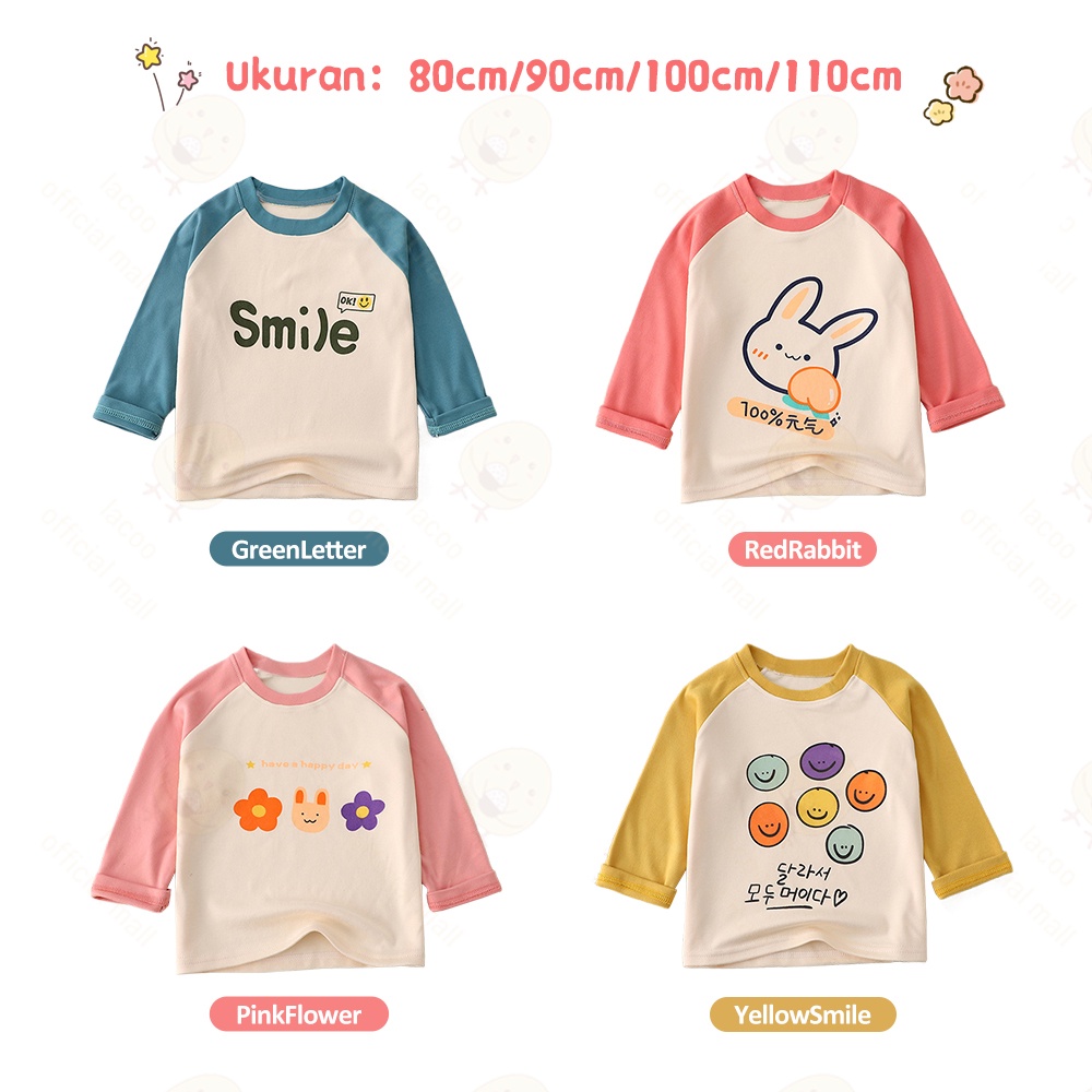 Lacoo Kaos baju atasan bayi anak lengan panjang Manset anak lengan panjang