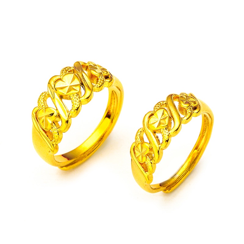 Goldkingdom Aksesoris Perhiasan Fashion Ready Stock Cincin twist Minimalis Lapis Emas Untuk Pasangan