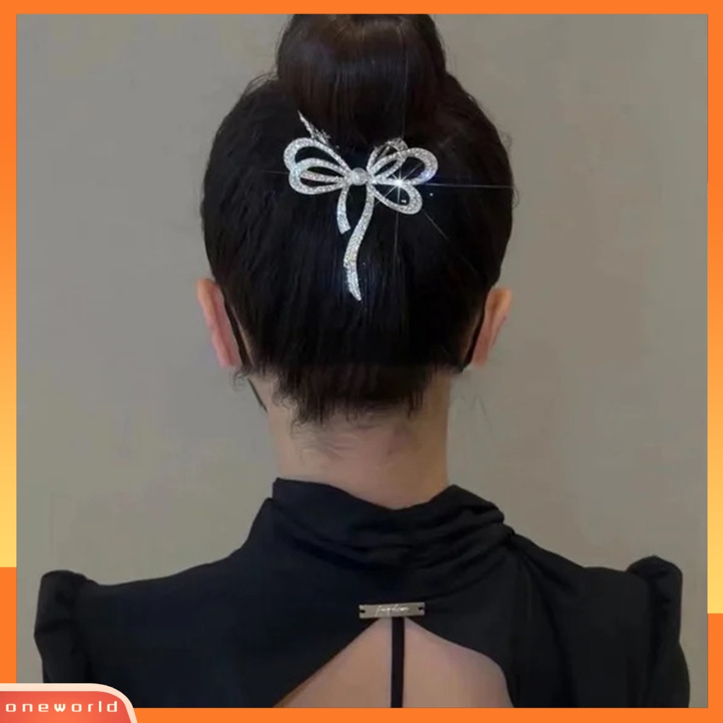 [EONE] Ponytail Klip Rambut Temperamen Elegan Anti-slip Stabil Grip Alloy Hairstyle Dekorasi Aksesoris Rambut Berlian Imitasi Mengkilap Ikatan Simpul Wanita Hair Bun Claw Clip Untuk Harian