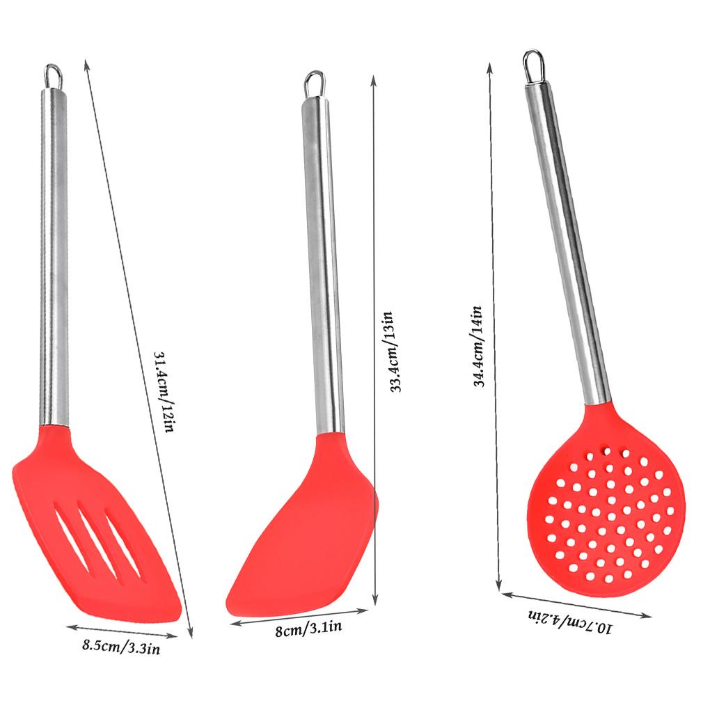 Slotted Turner Silicone Flexible Bakeware Alat Masak Dapur Rumah Tangga