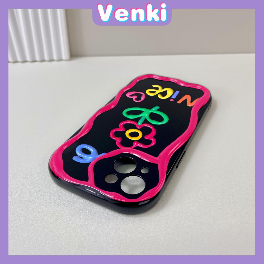 VENKI - For iPhone 11 iPhone Case Black Glossy TPU Soft Case Shockproof Protection Camera Abstract Cartoon Compatible with iPhone 14 13 Pro max 12 Pro Max xr xs max 7Plus 8Plus