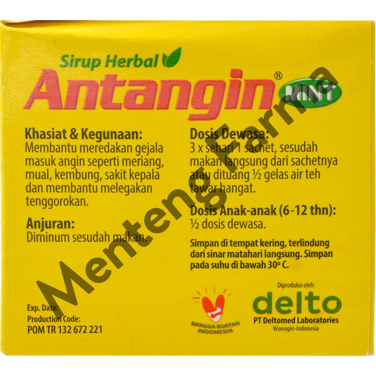 Antangin Mint 12 Sachet - Sirup Masuk Angin, Meriang, Mual, Pusing