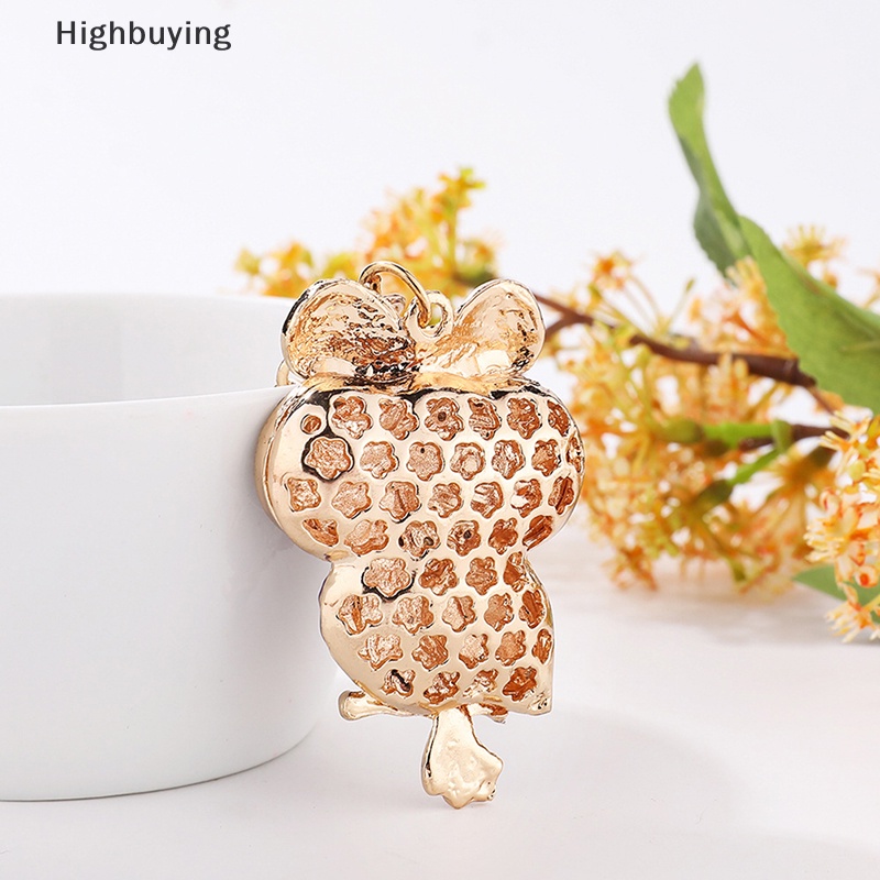 Hbid Owl Series Alloy Keychain Berlian Tertanam Kartun Logam Gantungan Kunci Liontin Dekorasi Tas Mobil Gantungan Kunci Liontin Hadiah Ornamen Glory