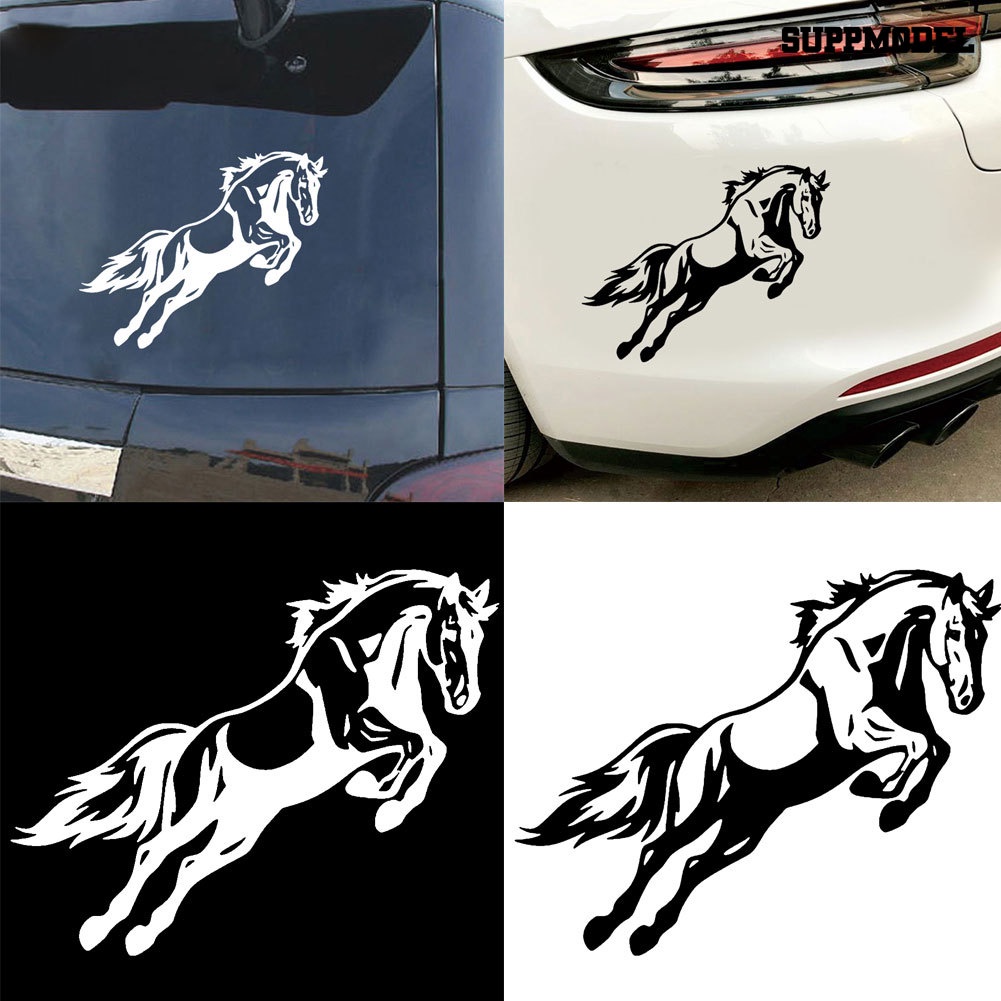 [SM Auto] Fashion Running Horse Body Mobil Jendela Bumper Decal Stiker Reflektif Dekorasi